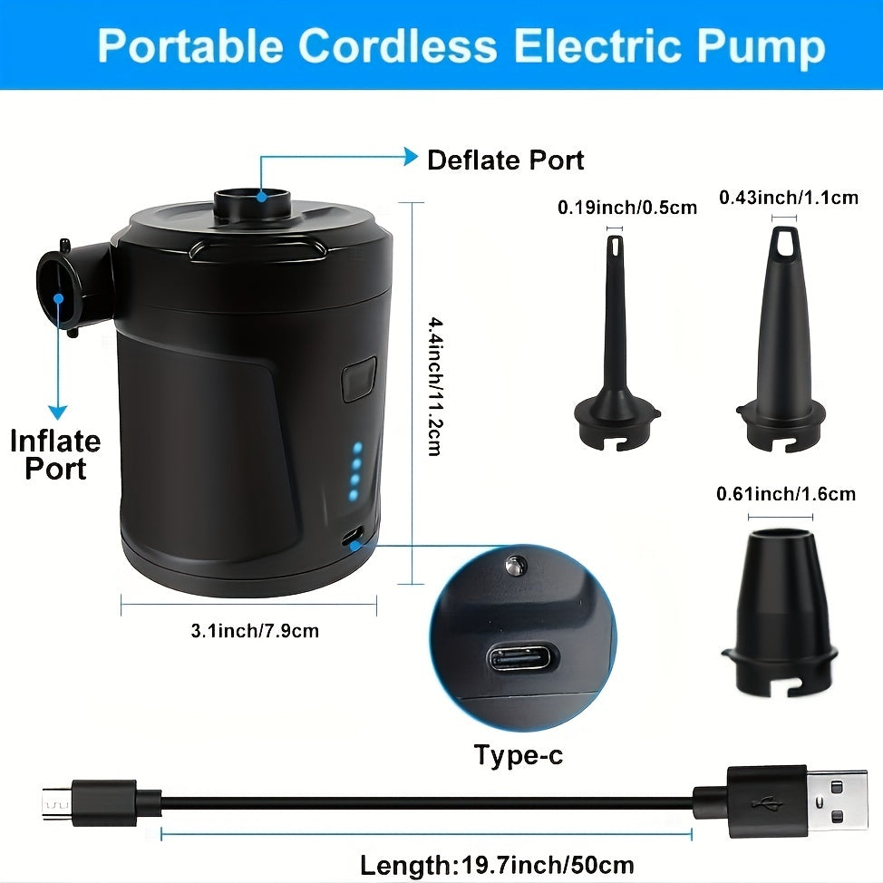 Wiederaufladbare drahtlose Mini -Elektro -Luftpumpe - Leichte USB-4