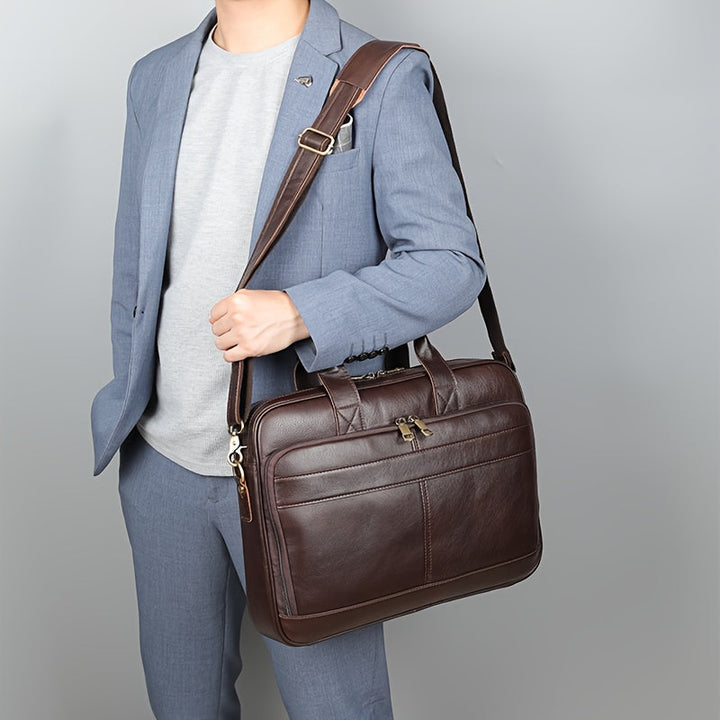 Dylan | Große Kapazität Leder Laptop Schultertasche