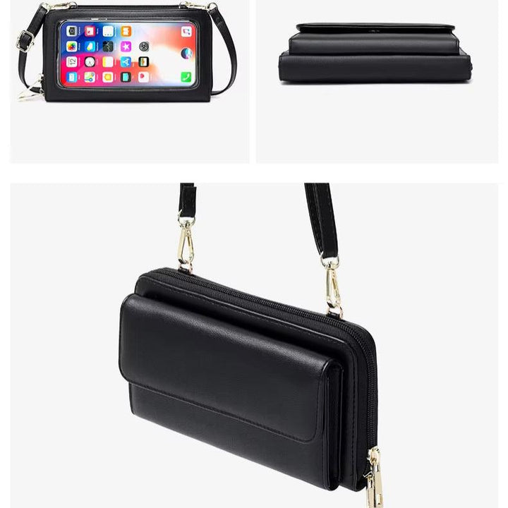 Celia | RFID-blockierender Touchscreen Crossbody Reisepasshalter Reisegeldbörse