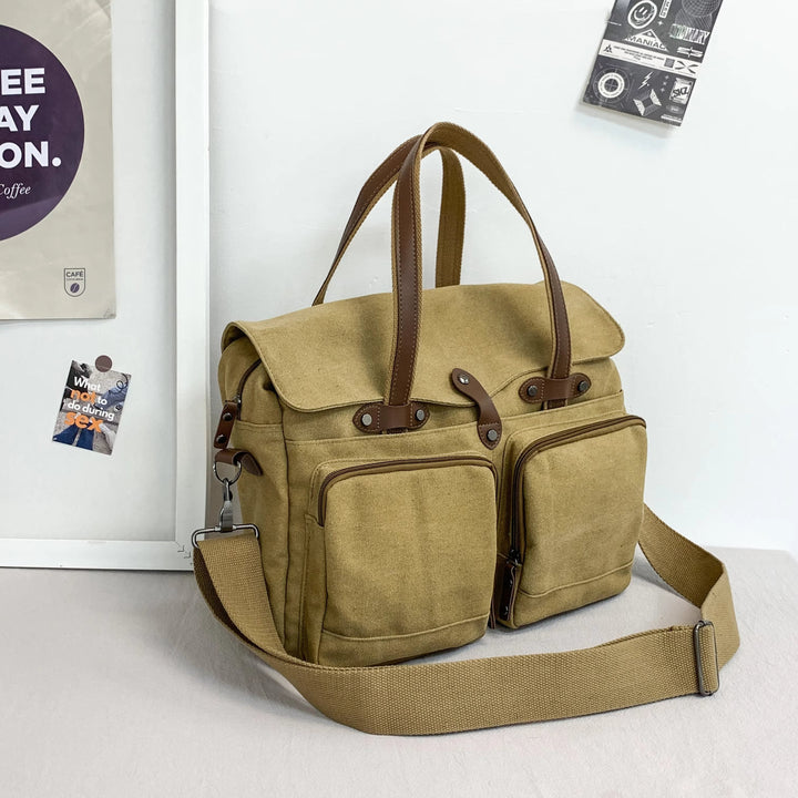 Max | Vintage Canvas Große Umhängetasche Reisetasche