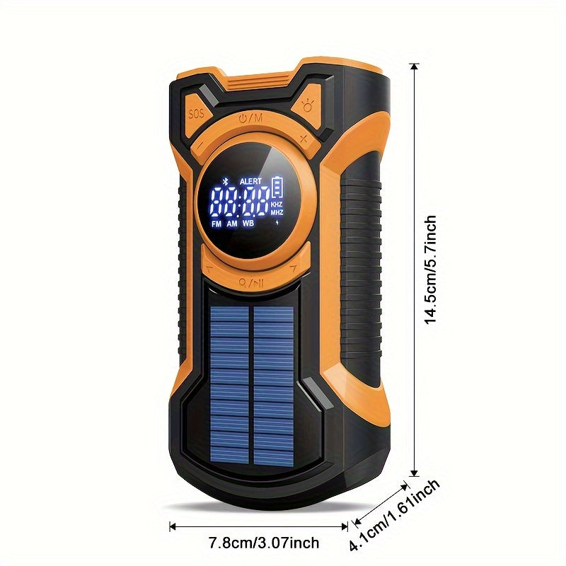 All-in-One-Notfallradio mit Handkurbel, Solarpanel, Taschenlampe und USB-Ladegerät-ideal für Camping und Nutzung im Freien-2
