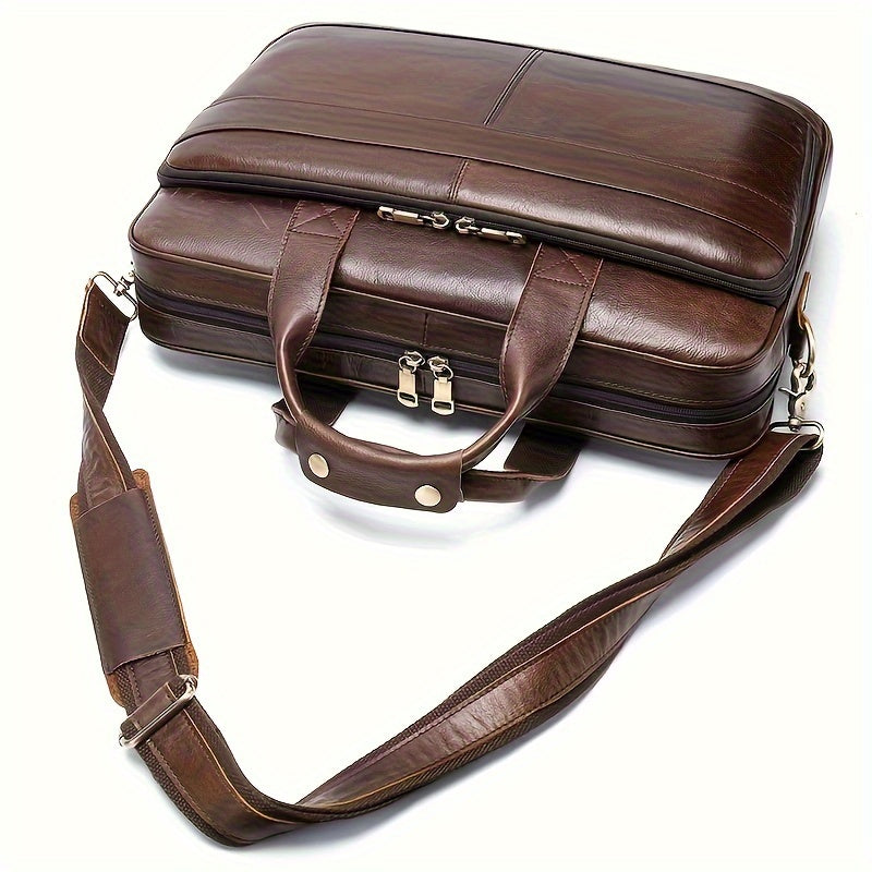 Dylan | Große Kapazität Leder Laptop Schultertasche