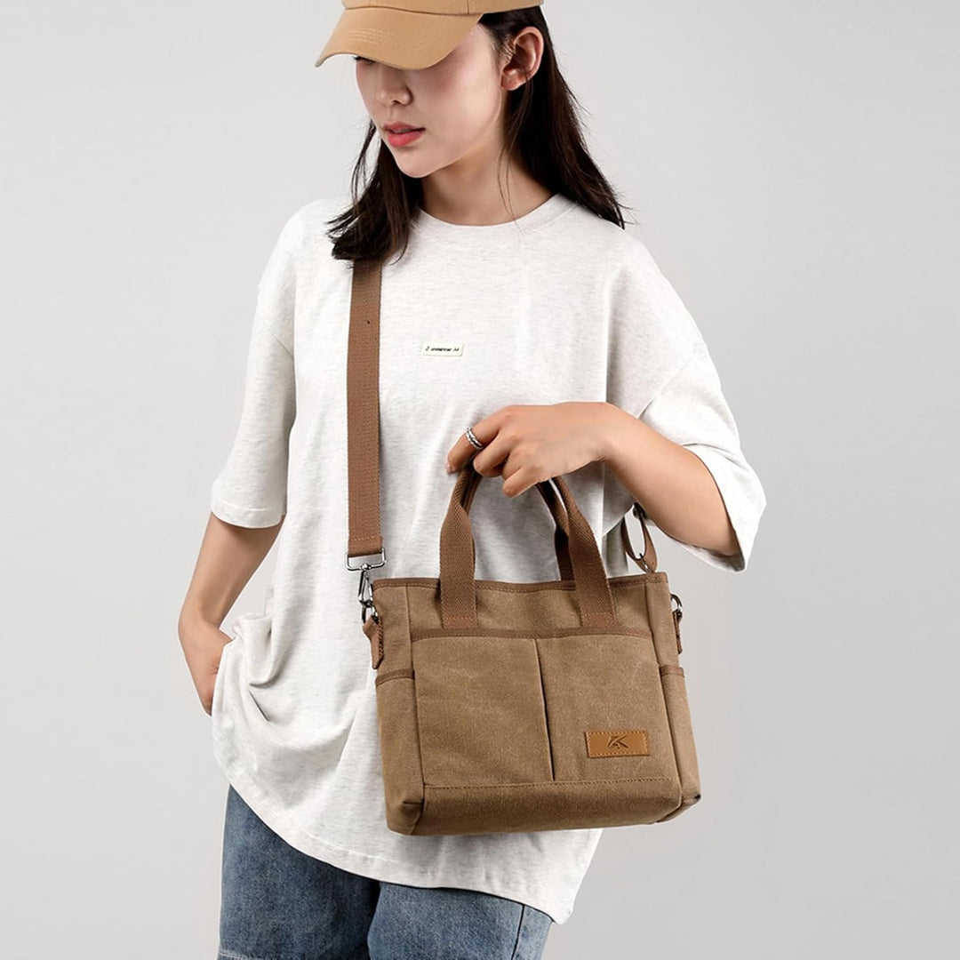 Adriana | Canvas Umhängetäschchen mit mehreren Fächern