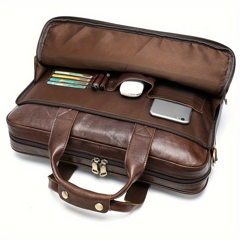 Dylan | Große Kapazität Leder Laptop Schultertasche