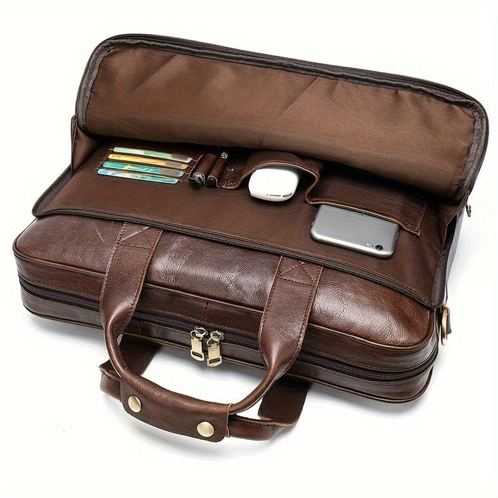 Dylan | Große Kapazität Leder Laptop Schultertasche