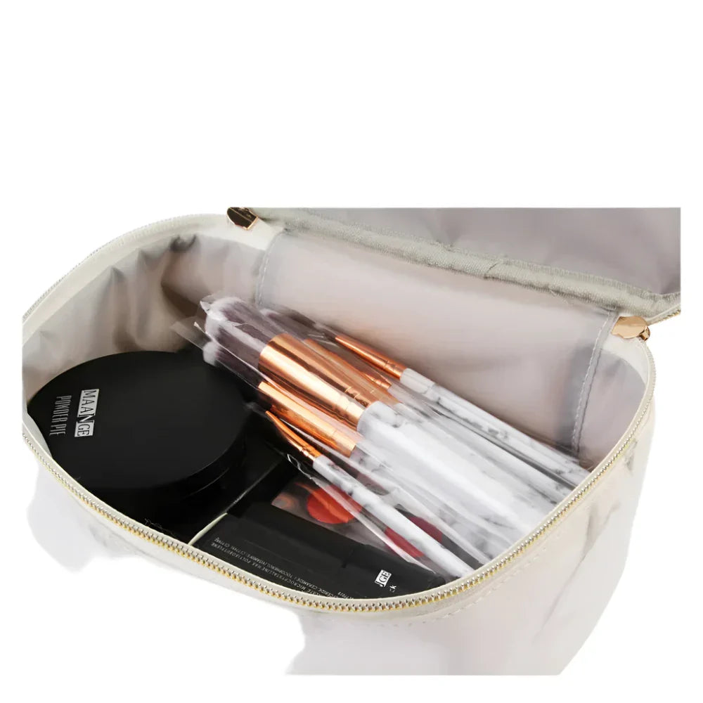 Lilyana | Marmor Eleganz 3-in-1 Kosmetik-Make-up Reisetaschen-Set