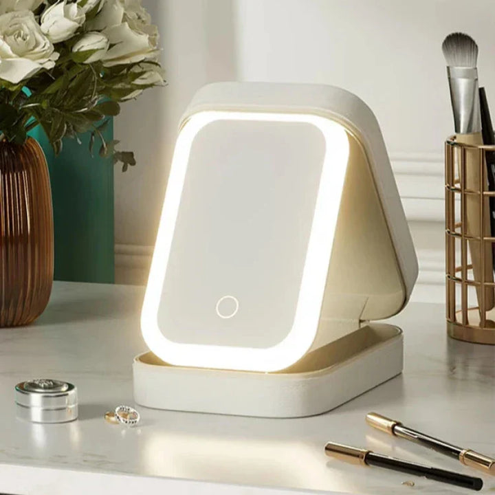 Kori | Tragbarer LED-beleuchteter Spiegel Reise-Make-up-Tasche