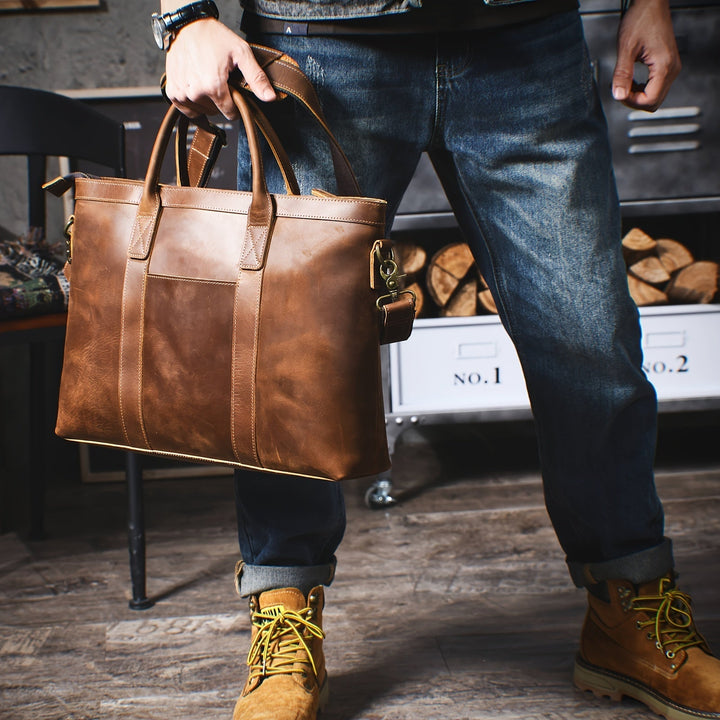 Felix | Vintage Leder Crossbody Reis Laptop Messenger Handtasche