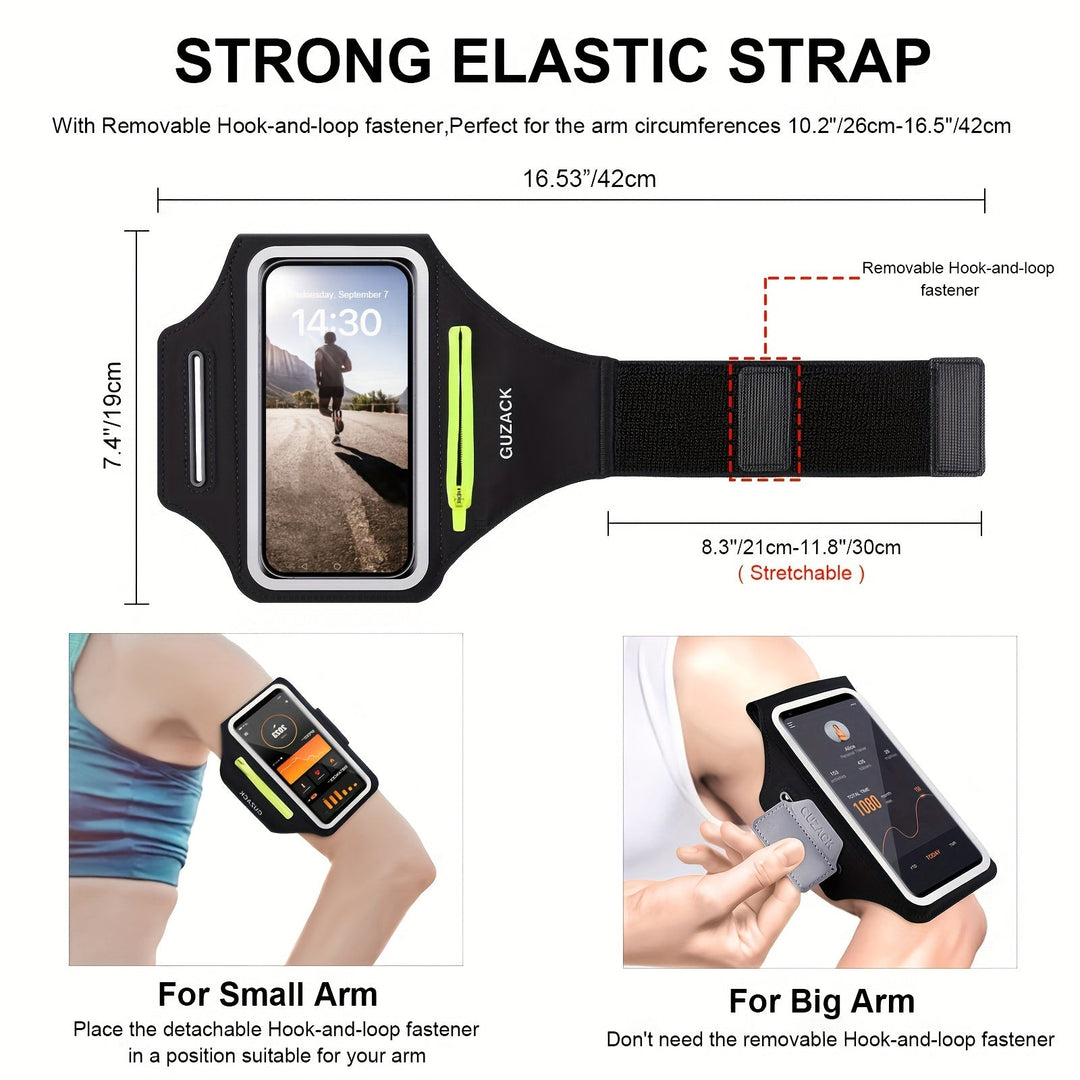 Einstellbarer Telefonhalter mit Hörphone-Fach-passt die Armgrößen 26-42 cm, kompatibel mit iPhone und Galaxie-6
