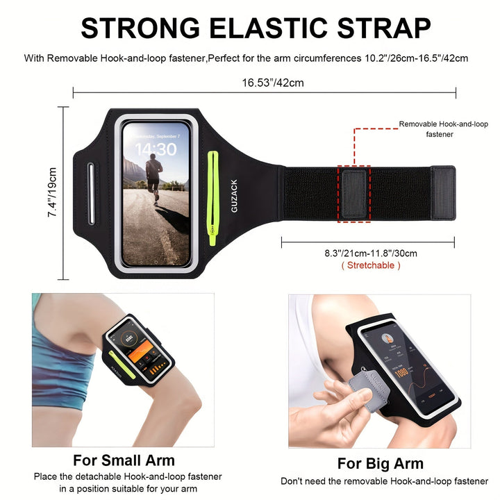 Einstellbarer Telefonhalter mit Hörphone-Fach-passt die Armgrößen 26-42 cm, kompatibel mit iPhone und Galaxie-6