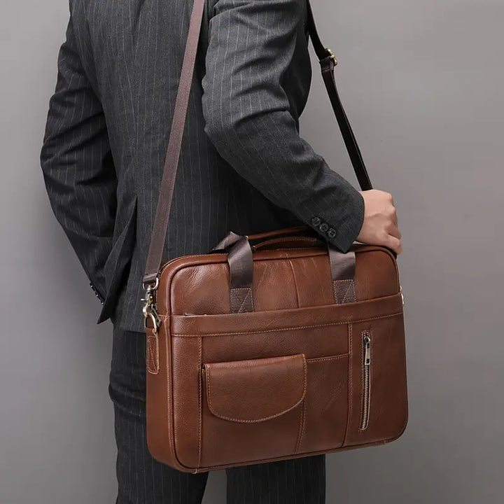 Alexander | Leren Crossbody Messenger Laptoptasche Reisetasche