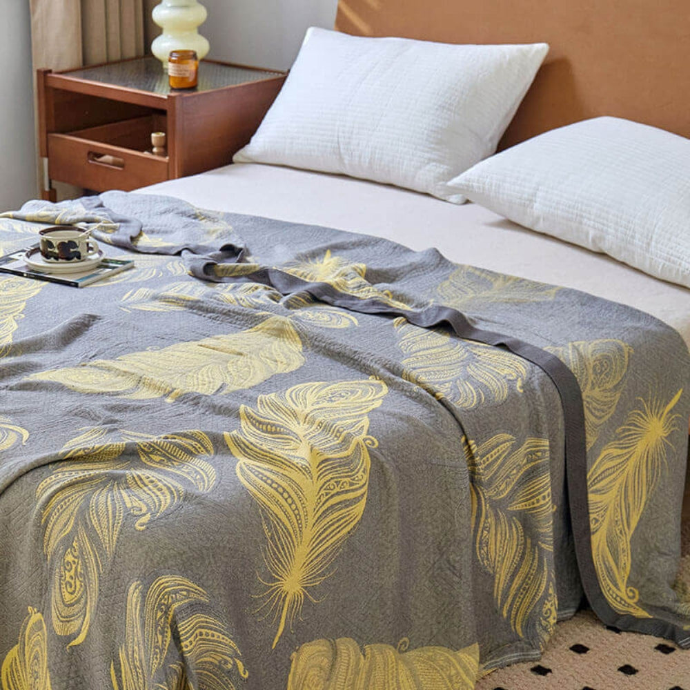 Federdruck Bambusfaser -reversible Decke