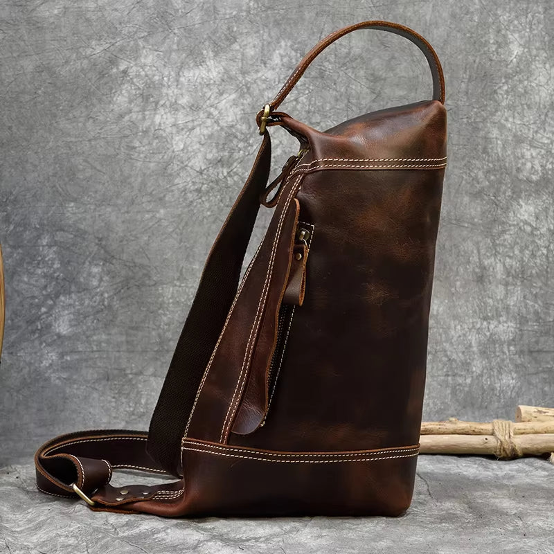 Zion | Retro Crazy Horse Leder Crossbody Sling Reisetasche