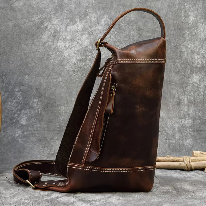 Zion | Retro Crazy Horse Leder Crossbody Sling Reisetasche