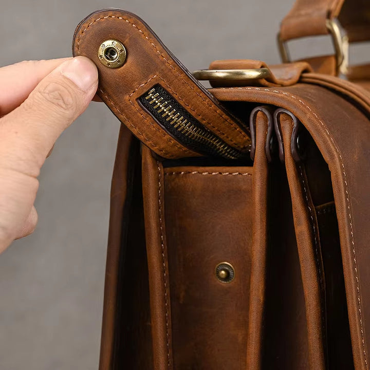 Daniel | Herren Leder Crossbody Messenger Laptoptasche Reisetasche