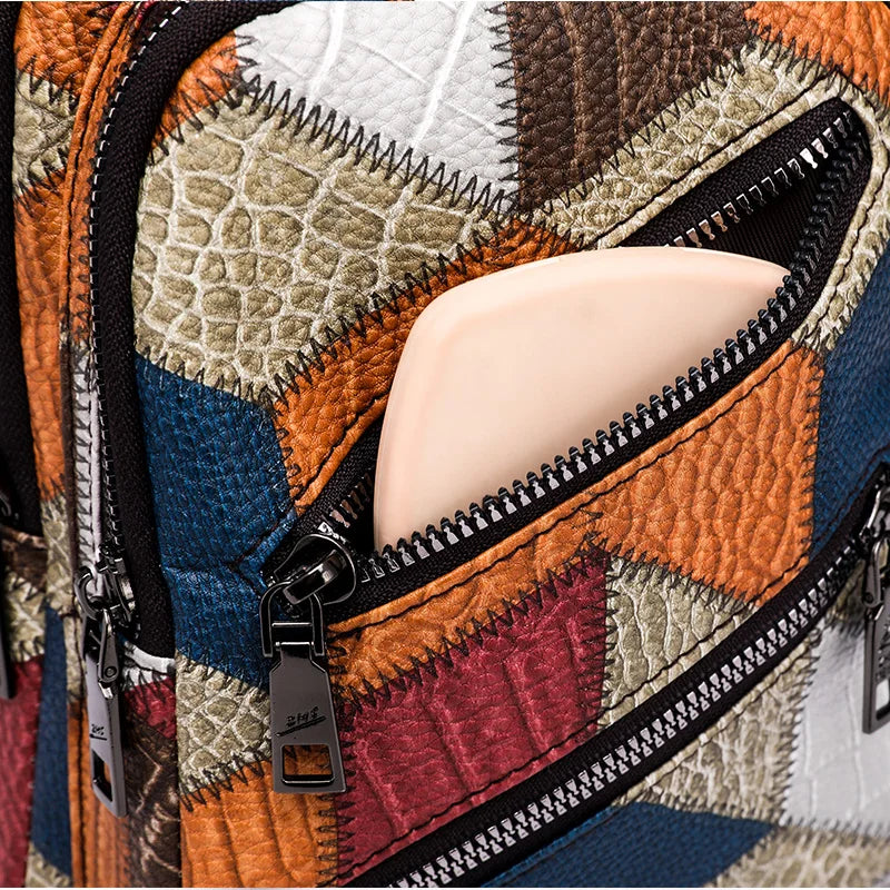 Fleur | Damen Farbblock Crossbody Tasche aus geprägtem PU-Leder