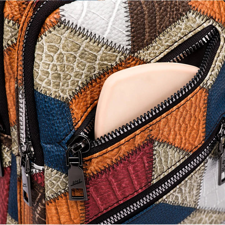 Fleur | Damen Farbblock Crossbody Tasche aus geprägtem PU-Leder