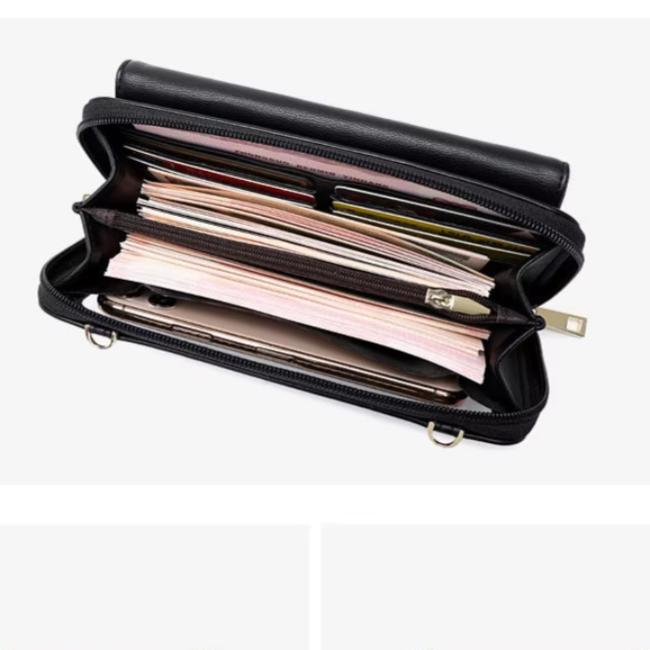 Celia | RFID-blockierender Touchscreen Crossbody Reisepasshalter Reisegeldbörse