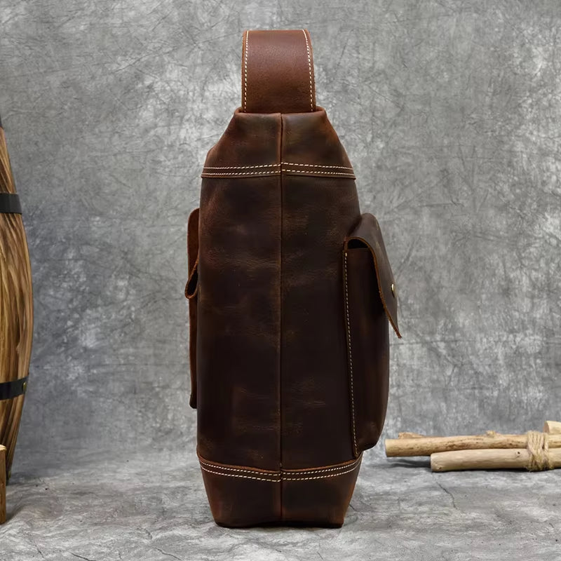 Zion | Retro Crazy Horse Leder Crossbody Sling Reisetasche