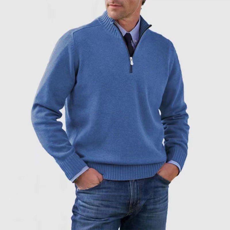 Hermann | Stilvoller Herrenpullover mit Halbreißverschluss
