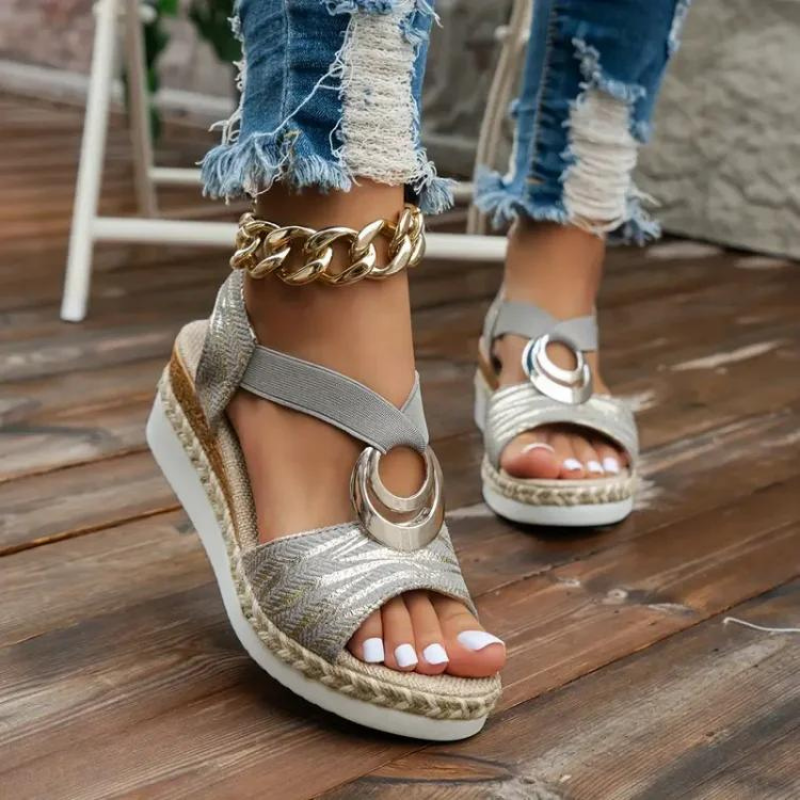 Mayla | Lässige Gemusterte Slip-On Sandalen