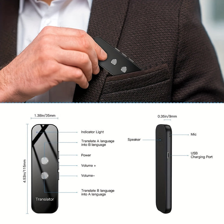 Tragbarer Zwei-Wege-Sprachübersetzer mit integriertem WLAN und USB-wiederaufladbarer Akku-Kompaktes Reisegerät für mühelose Kommunikation-5