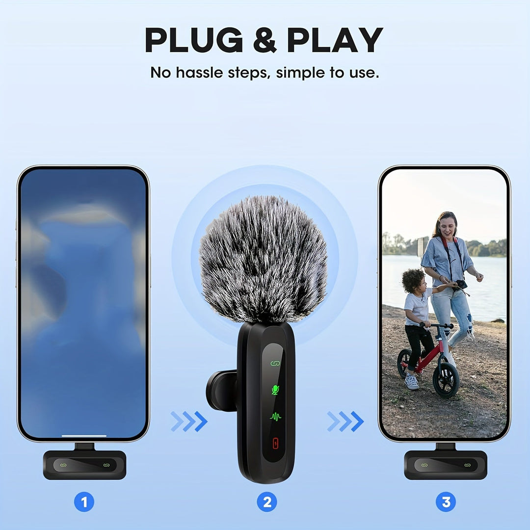Wireless Lavalier-Mikrofon mit USB-C-Konnektivität für Smartphones und Tablets-Kompaktes Design, ideal für Podcasts und Vlogs-6
