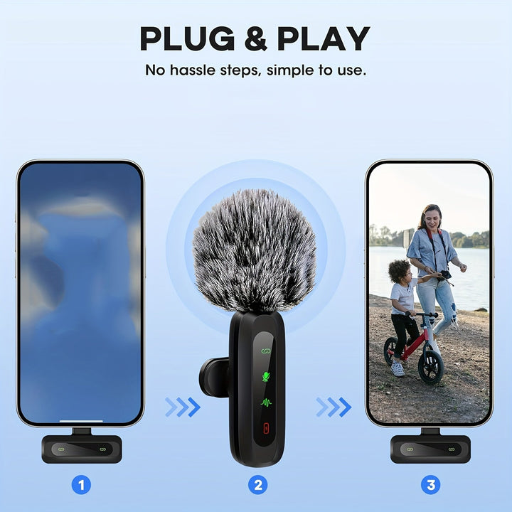 Wireless Lavalier-Mikrofon mit USB-C-Konnektivität für Smartphones und Tablets-Kompaktes Design, ideal für Podcasts und Vlogs-6