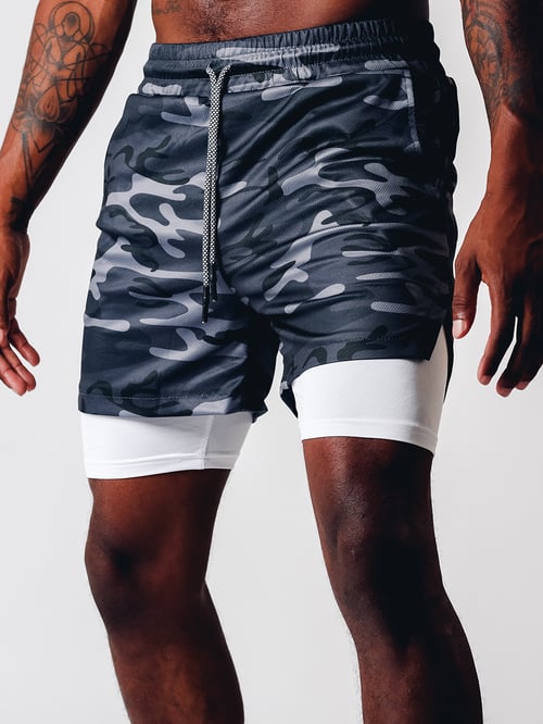  Herren -Fitness -Shorts mit Doppelschicht-1