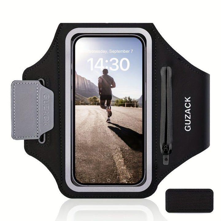 Einstellbarer Telefonhalter mit Hörphone-Fach-passt die Armgrößen 26-42 cm, kompatibel mit iPhone und Galaxie-1