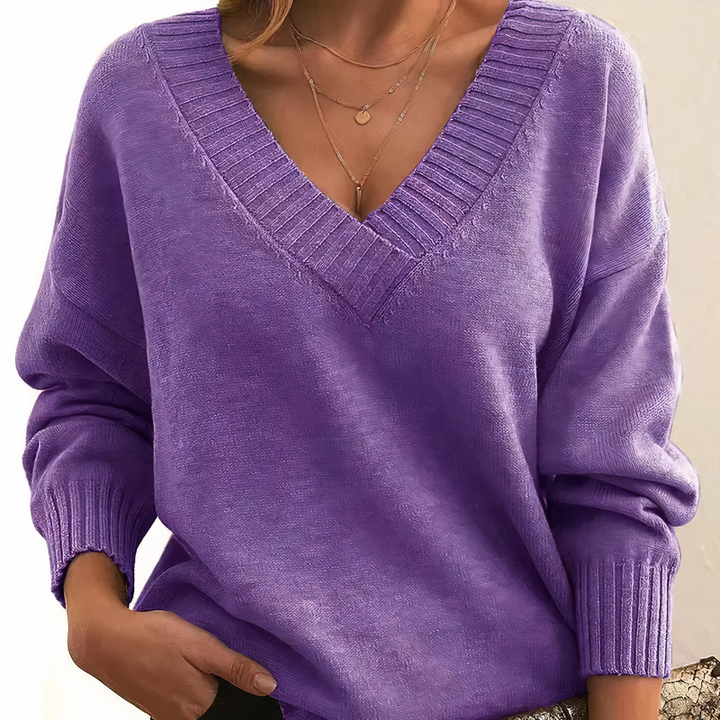 Jell | Pullover mit V-Ausschnitt