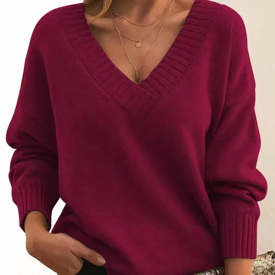 Jell | Pullover mit V-Ausschnitt