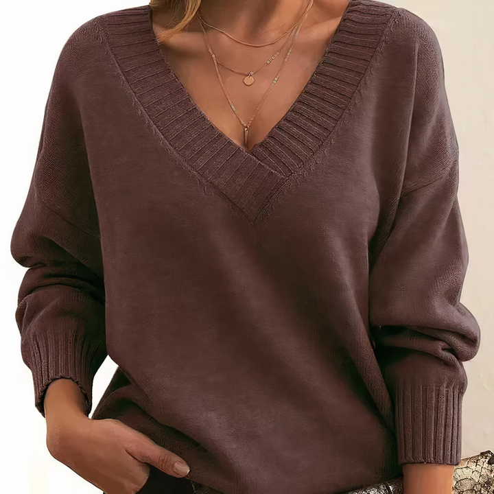 Jell | Pullover mit V-Ausschnitt