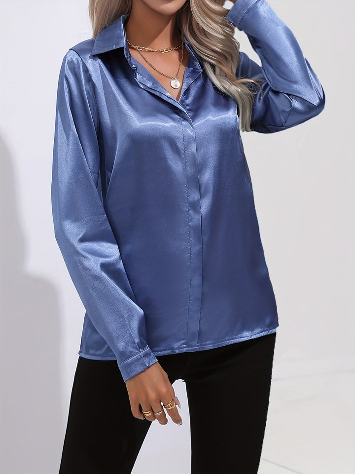 Aaliyah | Satin-Hemd mit Knopfleiste für Damen 6