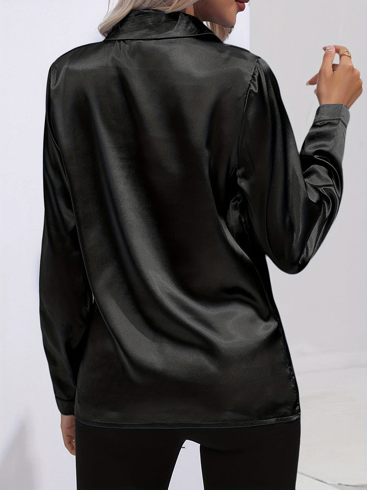 Aaliyah | Satin-Hemd mit Knopfleiste für Damen 8