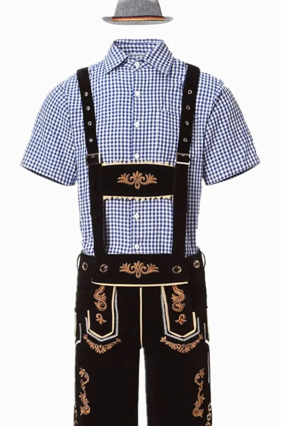 Alexander | Herren Trachten-Komplettset Lederhose Kurzarmhemd Filzhut Oktoberfest 11