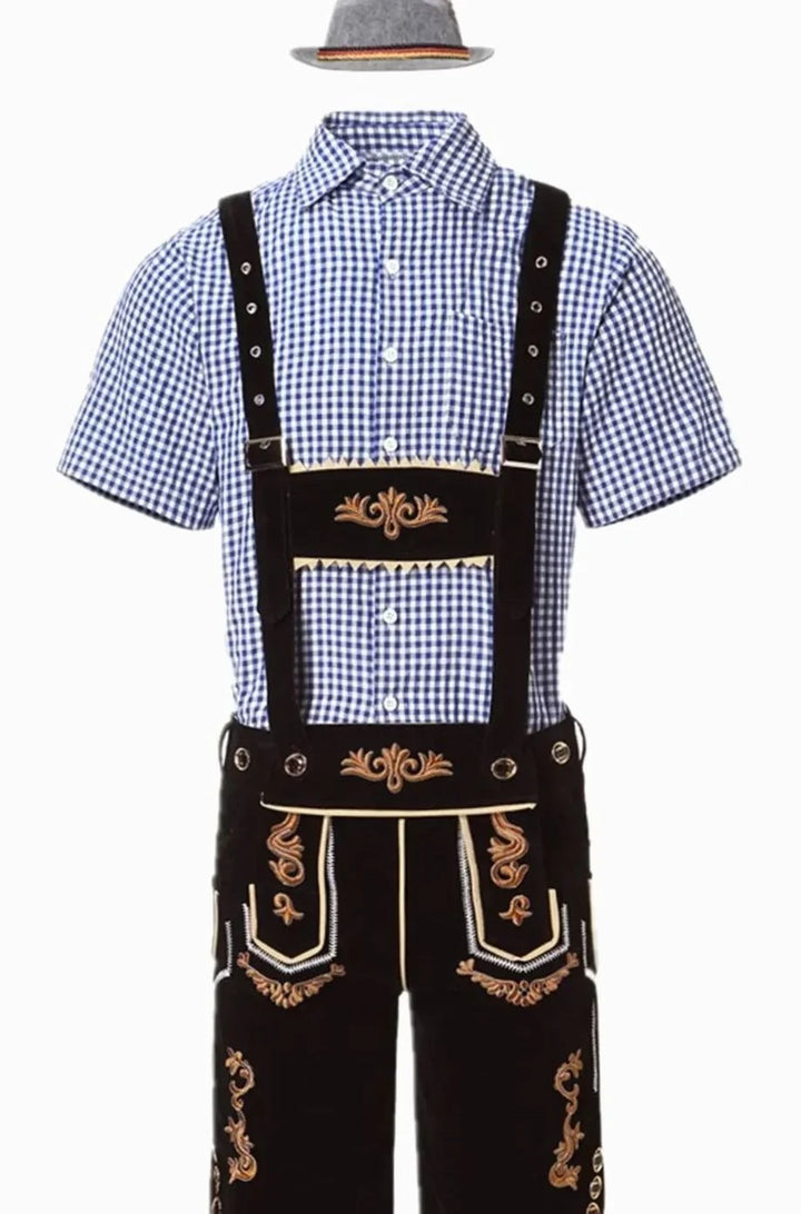 Alexander | Herren Trachten-Komplettset Lederhose Kurzarmhemd Filzhut Oktoberfest 11