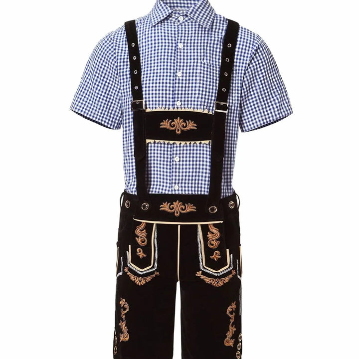 Alexander | Herren Trachten-Komplettset Lederhose Kurzarmhemd Filzhut Oktoberfest 13