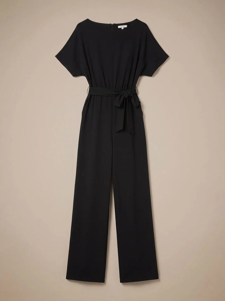 Annika | Damen Jumpsuit mit Bindegürtel und weitem Bein 2