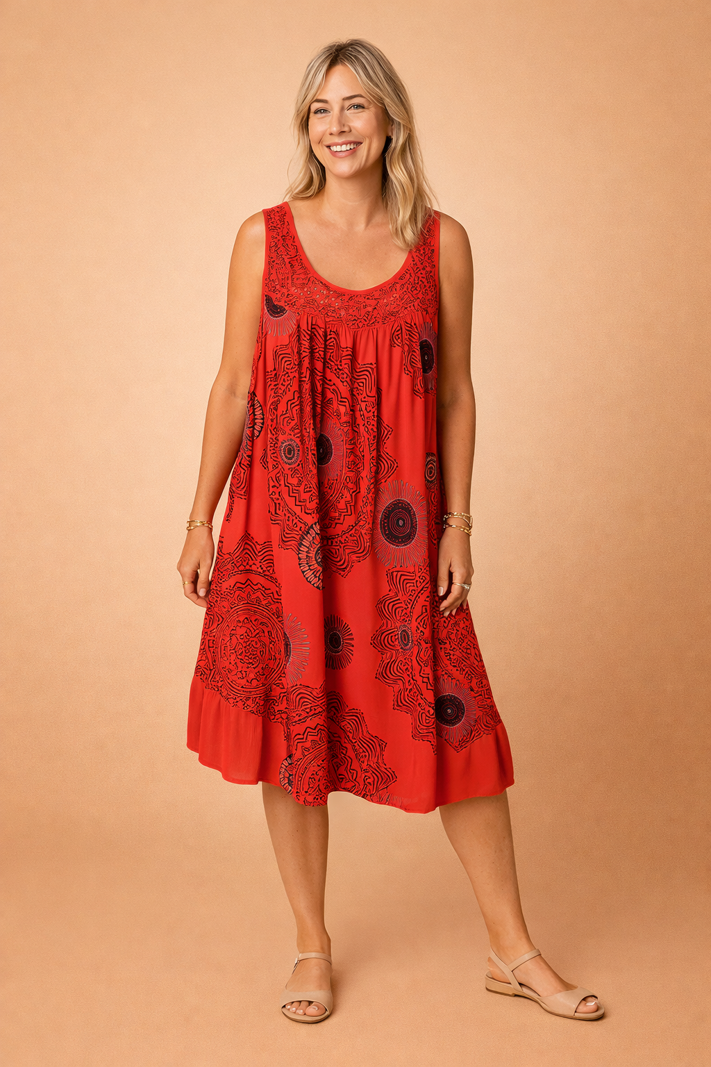 Ärmelloses Sommerkleid Große Größen Leichtes Damenkleid Elegant Für Warme Tage 2