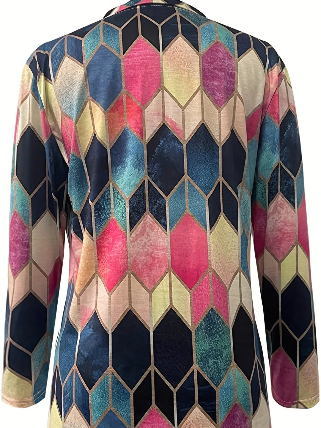 Bianca™ - Buntes Geometrisches Zip-Up Shirt 5