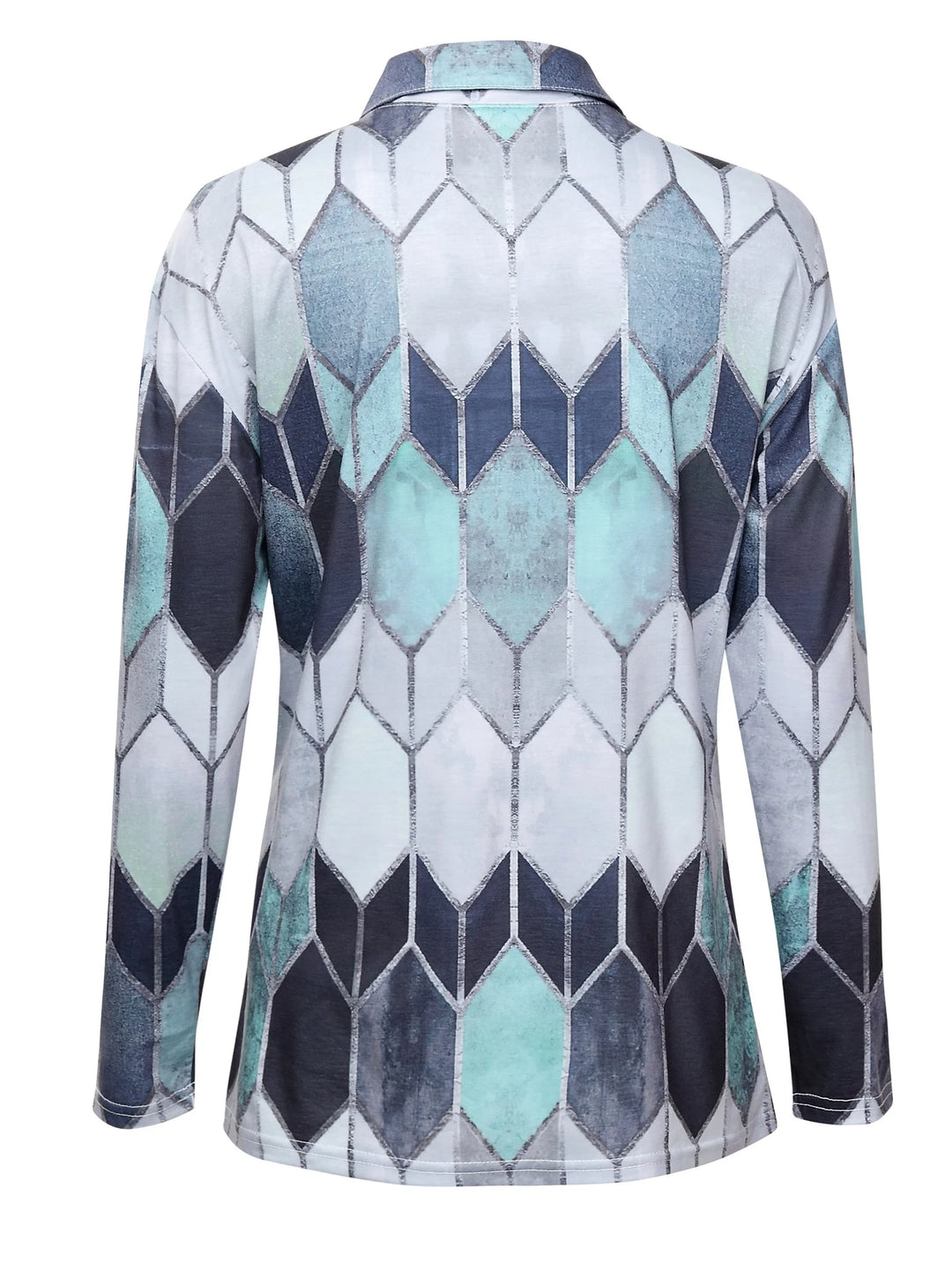 Bianca™ - Buntes Geometrisches Zip-Up Shirt 6