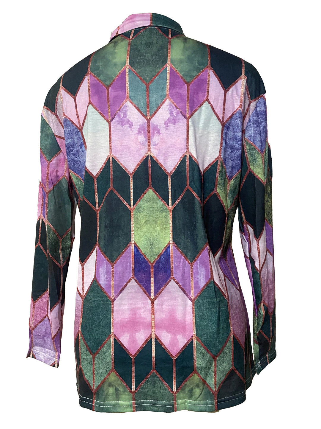 Bianca™ - Buntes Geometrisches Zip-Up Shirt 7