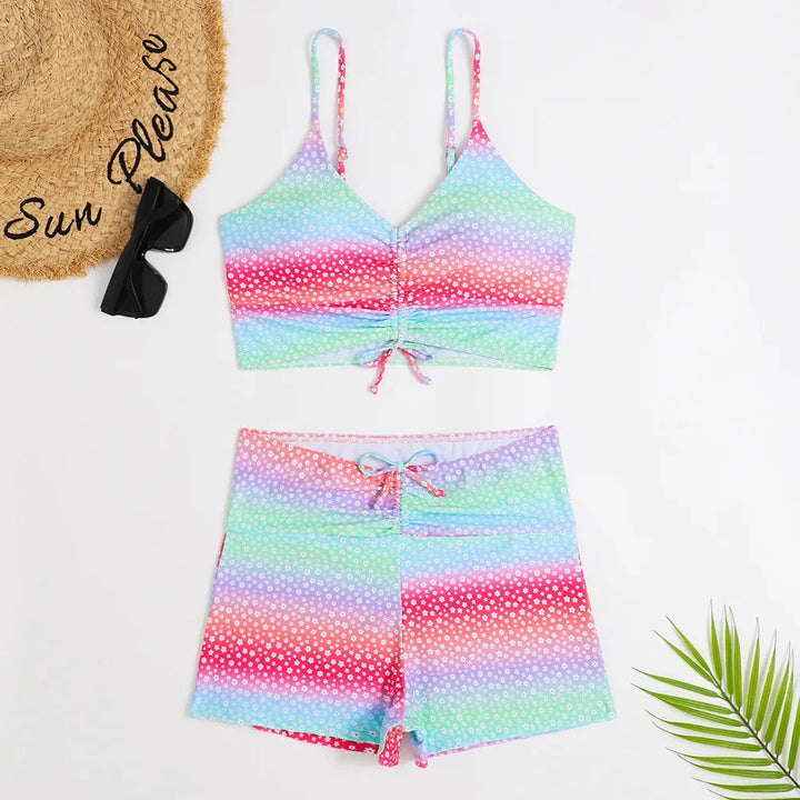 Blumendruckbikini mit hoher Taille und Sommerflair 3