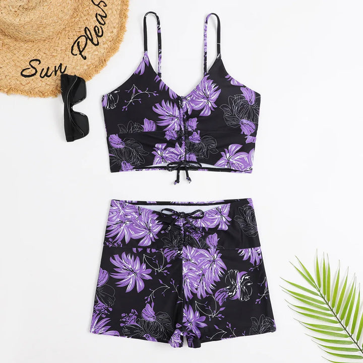Blumendruckbikini mit hoher Taille und Sommerflair 4