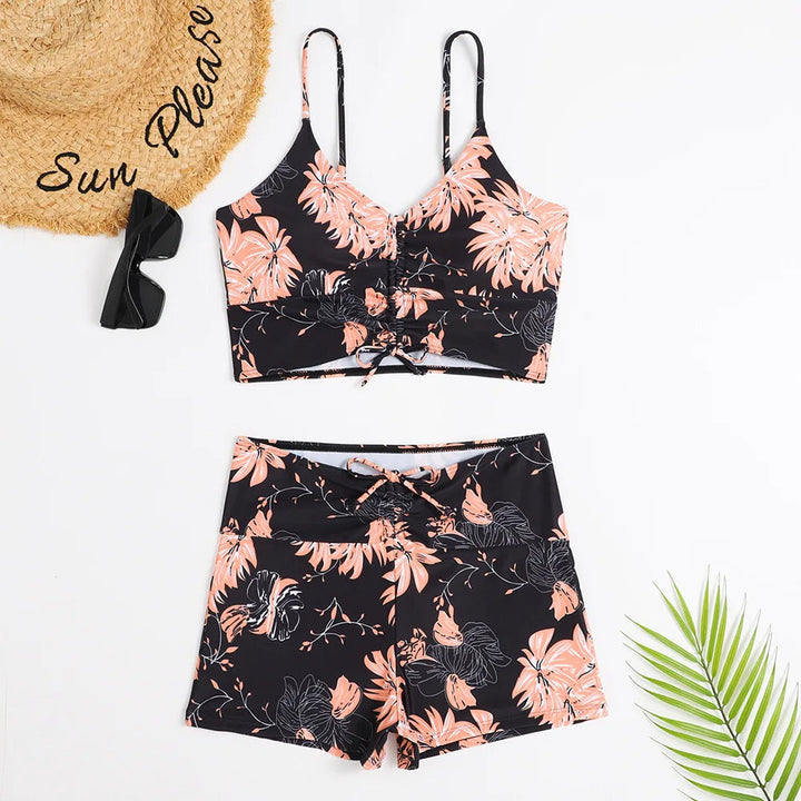 Blumendruckbikini mit hoher Taille und Sommerflair 5