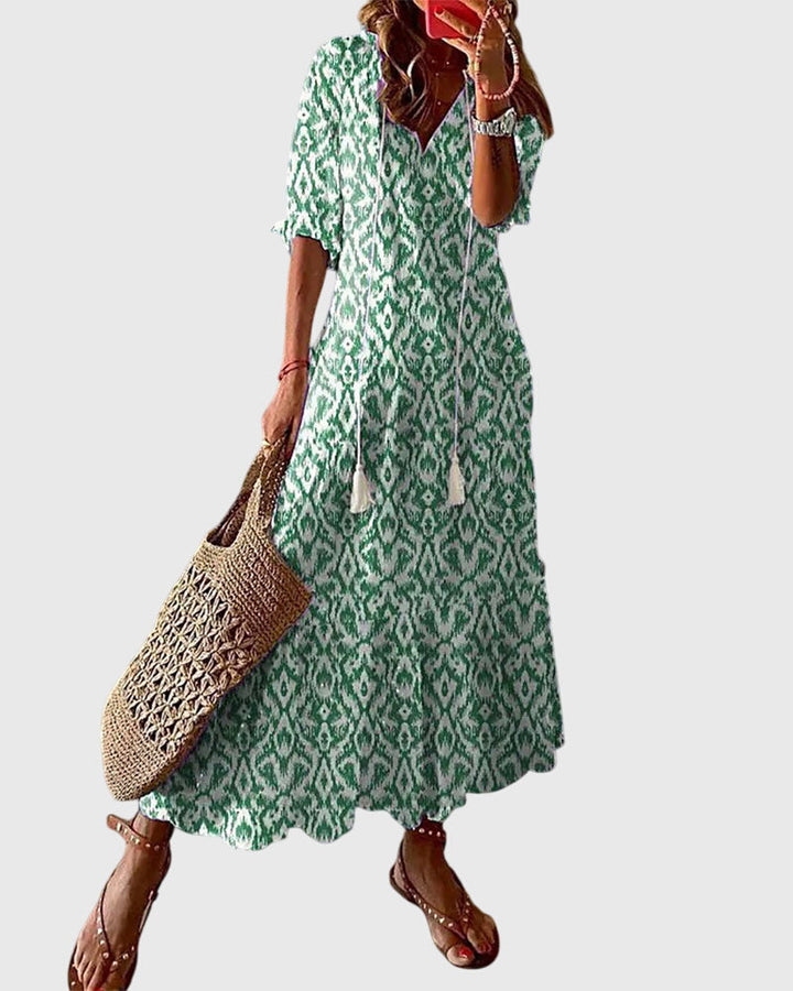 Boho Vintage Sommerkleid für Frauen – Elegantes Maxikleid für warme Tage 1