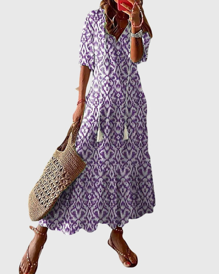 Boho Vintage Sommerkleid für Frauen – Elegantes Maxikleid für warme Tage 2