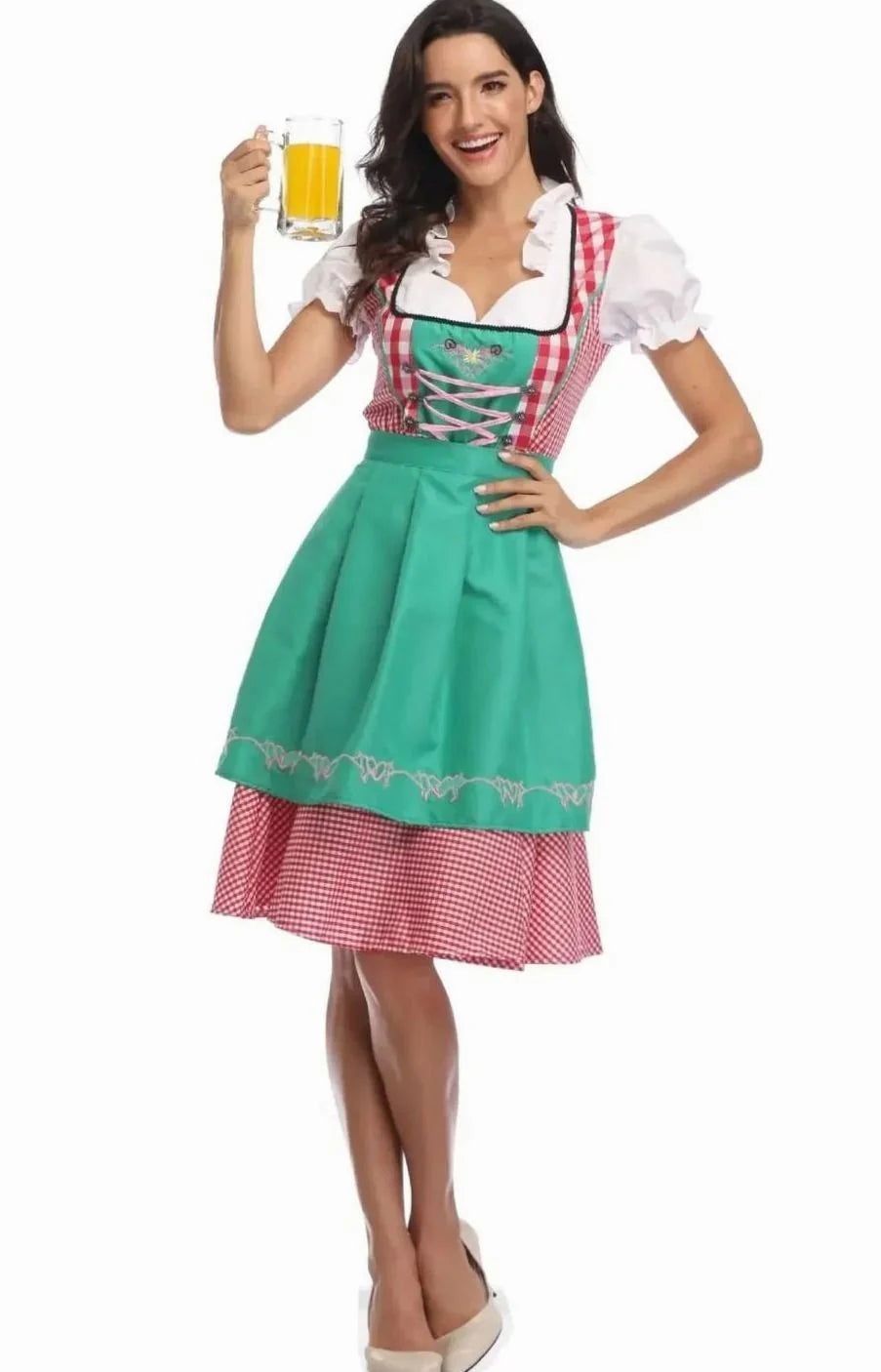 Clara | Damen Kariertes Trachtenkleid Dirndl mit Schürze und Bluse 4