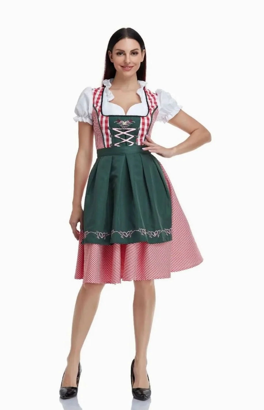 Clara | Damen Kariertes Trachtenkleid Dirndl mit Schürze und Bluse 6